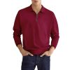 Solid Color Men's Long Sleeve Sports Polo Shirt | ShopDecimals
