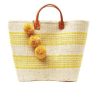 Bohemian Holiday Striped Pompom Straw Bag | ShopDecimals
