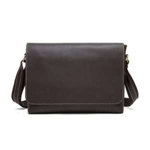 Genuine Crazy Horse Leather Shoulder Bag Messenger Bag Retro Leather Bag for Men | ShopDecimals