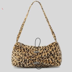 Autumn And Winter Drawstring Ruffle Zebra Stripes Underarm Bag Women | ShopDecimals