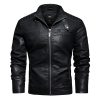 Men's PU leather and velvet patch coat | ShopDecimals