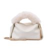 Fashion Solid Color One-shoulder Chain Plush Handbag | ShopDecimals