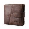 First Layer Cowhide Men's Wallet Vintage Zipper Buckle Leather Short Wallet | ShopDecimals