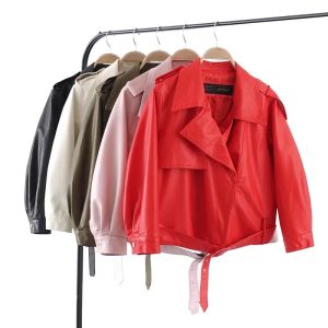 Spring and Autumn short paragraph nine-point sleeve PU leather jacket jacket motorcycle clothing | ShopDecimals
