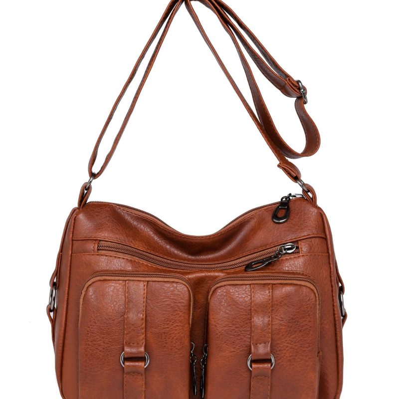 Solid Color PU Crossbody Bag For Women | ShopDecimals