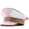 Women's Wedding Cap Pink Sequin Diamond Photography Hat Peaked Cap Party Carnival Flat-top Hat Performance Cap | ShopDecimals