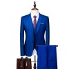 Men's Suit Three-piece Suit British Slim-fitting Wedding Dress Multicolor Plus Size | ShopDecimals