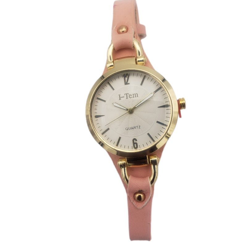 I-Tem Monalisa I-TW680: Elegant Thin Leather Wristband Watch for Women - Stylish and Compelling Timepiece- I-Tem Innovation by Temi | ShopDecimals - Pink