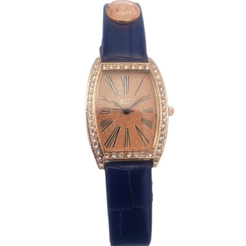 I-Tem Jenny I-TW255 Shiny Caramel Quartz Watch: Classy Lady's Pink Dial with Roman Numeral Numbering and Multicolor Italian Leather Strap- I-Tem Innovation by Temi | ShopDecimals - Blue