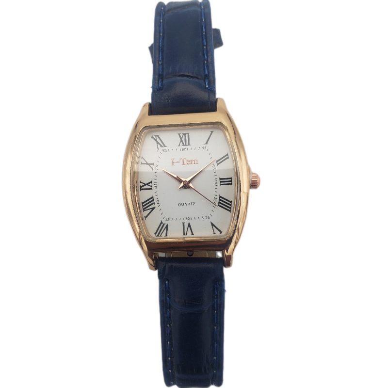 The Venus Rose Gold I-TW735 Square Case Luxury Wristwatch with Roman Numeral Dial and Leather Strap - A Timeless Timepiece for Stylish Women!- I-Tem Innovation by Temi | ShopDecimals - Blue