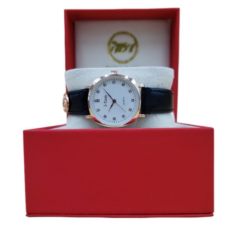 I-Tem Jeliness Max I-TW007 Quartz Rose Gold Watch for Ladies - Elegant Italian Leather Strap and Diamond Accent- I-Tem Innovation by Temi | ShopDecimals