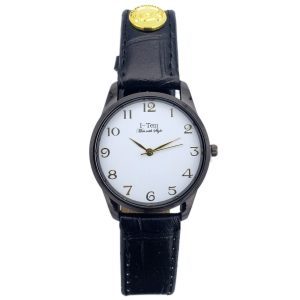 The Franklin's Watch I-TW493 Watch Series: Tradition Meets Innovation with Italian Leather Straps and Sapphire Glass Protection- I-Tem Innovation by Temi | ShopDecimals - Black