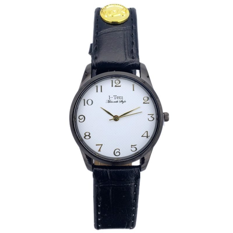 The Franklin's Watch I-TW493 Watch Series: Tradition Meets Innovation with Italian Leather Straps and Sapphire Glass Protection- I-Tem Innovation by Temi | ShopDecimals - Black