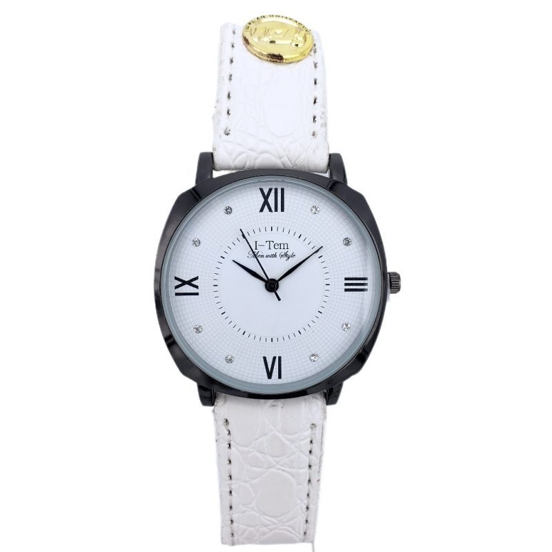 I-Tem Elliot Cohen I-TW770 Fancy Watch: Stylish Black Frame Dial with Sapphire Glass Protection and Multi-Color Italian Leather Strap- I-Tem Innovation by Temi | ShopDecimals - White