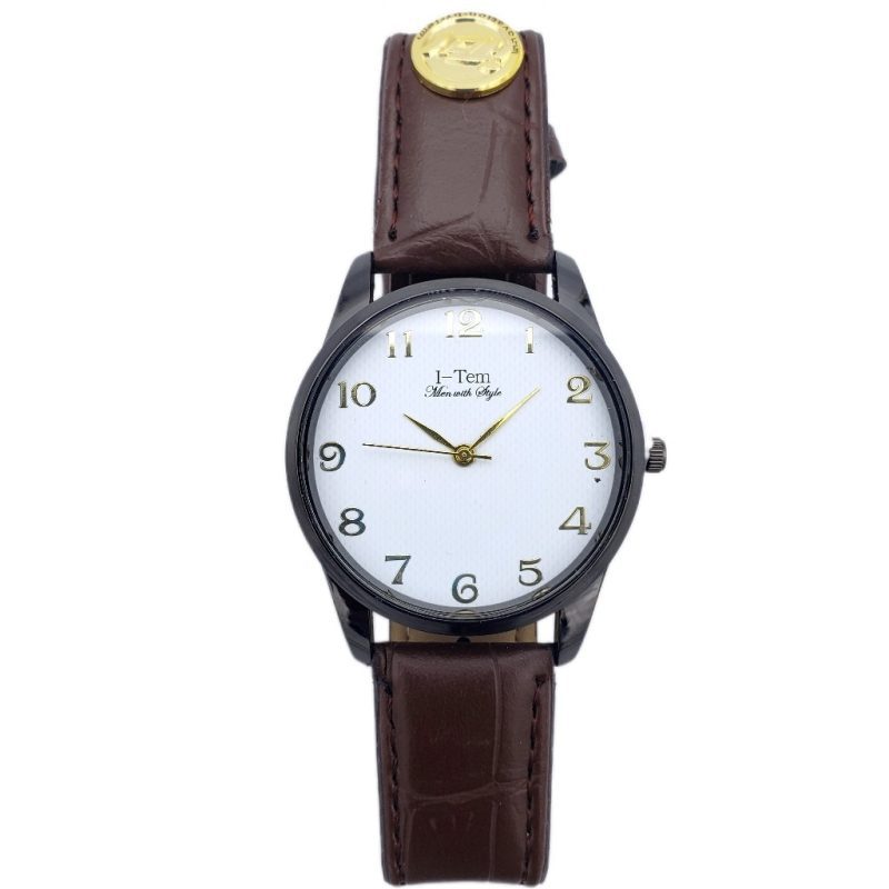 The Franklin's Watch I-TW493 Watch Series: Tradition Meets Innovation with Italian Leather Straps and Sapphire Glass Protection- I-Tem Innovation by Temi | ShopDecimals - Coffee