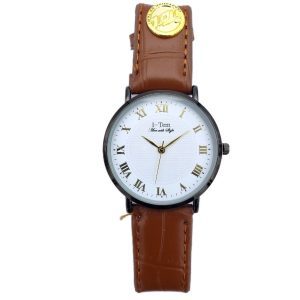The Lexington Dyre I-TW456 Men's Classy Watch - Stylish Italian Leather Strap, Sapphire Glass Protection, and Roman Numeral Dial- I-Tem Innovation by Temi | ShopDecimals - Coffee