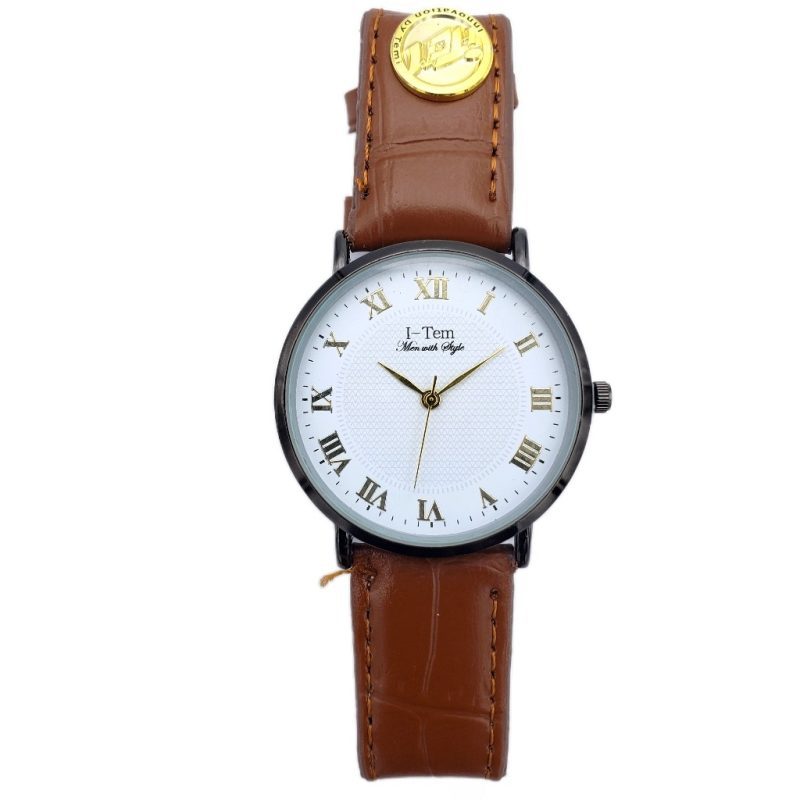 The Lexington Dyre I-TW456 Men's Classy Watch - Stylish Italian Leather Strap, Sapphire Glass Protection, and Roman Numeral Dial- I-Tem Innovation by Temi | ShopDecimals - Coffee