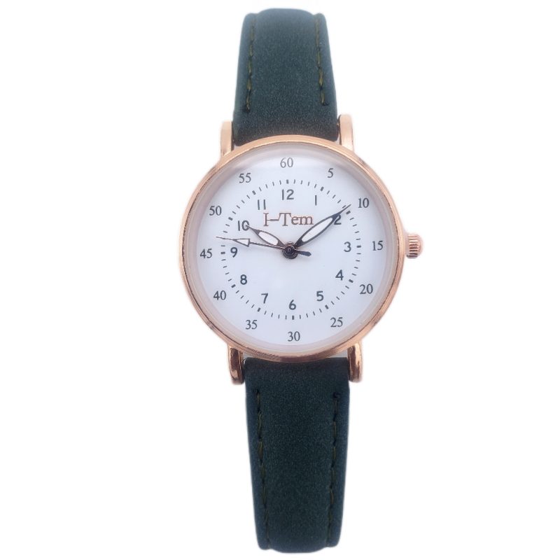 I-Tem Time-goddess I-TW645 Chronograph Watch for Ladies - Stylish Suede Leather Strap Options and Precise Timekeeping- I-Tem Innovation by Temi | ShopDecimals - Dark Green