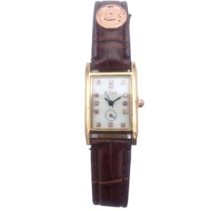 I-Tem Samara I-TW747 Ladies Quartz Diamond Design Square Leather Strap Wristwatch - Stylish and Elegant Timepiece for Women- I-Tem Innovation by Temi | ShopDecimals - Coffee