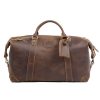 Men's Retro Large Capacity First Layer Leather Travel Bag Handheld Fitness Bag | ShopDecimals