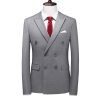 Men's Slim-fit Solid Color Double-row Two-button Suit | ShopDecimals