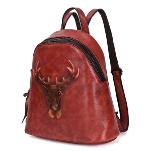 Style Tree Skin care lotion Leather Retro Double Shoulder Bag Head Layer Cowhide Backpack Male Hand Rubbed Color Leather Casual School Bag Female | ShopDecimals