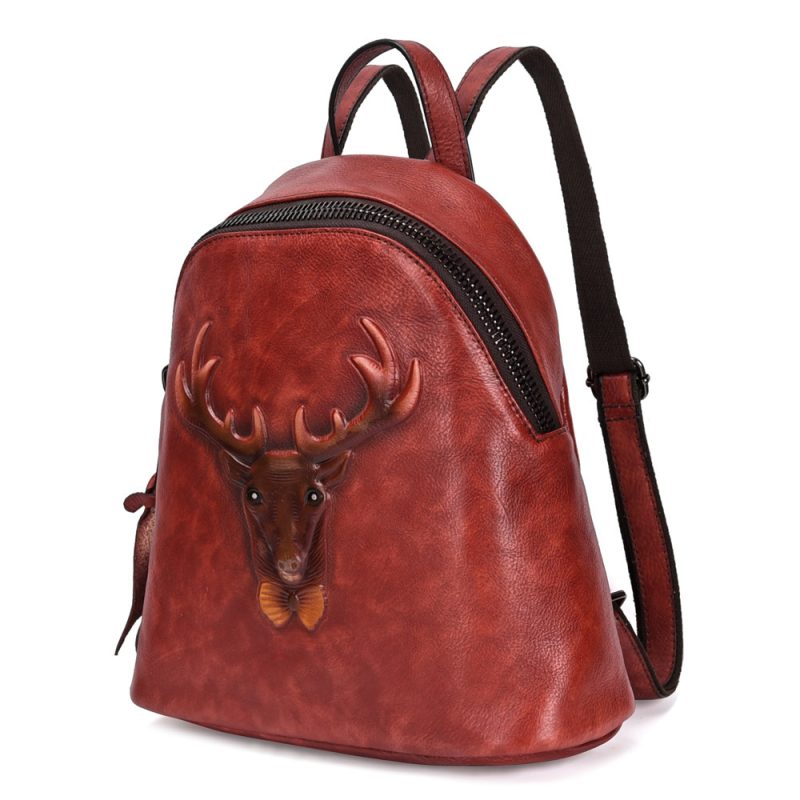 Style Tree Skin care lotion Leather Retro Double Shoulder Bag Head Layer Cowhide Backpack Male Hand Rubbed Color Leather Casual School Bag Female | ShopDecimals