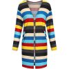 European And American Women's Jackets Striped Print Women's Cardigan Top | ShopDecimals