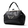 Luxury Skull Tote Bag Quality PU Leather Crossbody Bag Rivet Boston Shoulder Bag | ShopDecimals