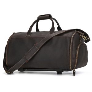 Crazy Horse Leather Trolley Bag 22-inch Leather Large Capacity | ShopDecimals