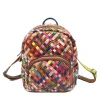 Vintage Women Backpack Genuine Leather Daypack Large Capacity Rucksack for Women Cow Leather Weave Bag | ShopDecimals