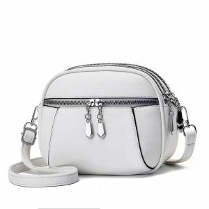 Solid Color Small Round Bag Fashion Multi-pocket Large Capacity Shoulder Crossbody Bags For Women Handbags | ShopDecimals