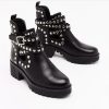 Women's Ankle Boots With Rivet Metal Decorative Strip Straps | ShopDecimals
