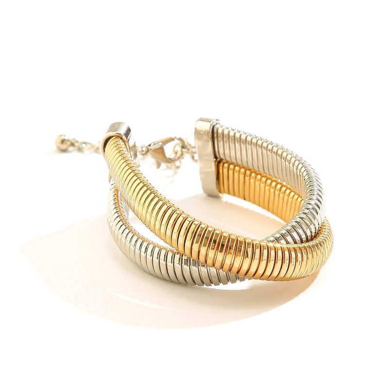 Women's Metal Double Ring Spiral Bracelet | ShopDecimals