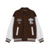 Letter Embroidery Contrast Stitching Baseball Uniform Jacket | ShopDecimals