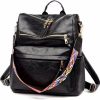 Women's PU Leather Black Backpack  | ShopDecimals