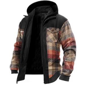 Casual Hooded Fake Two-piece Plaid Jacket | ShopDecimals