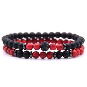 Micro-inlaid Zircon Nracelet 6mm Natural Stone Beaded Bracelet | ShopDecimals