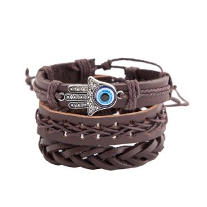 Palm eye leather men's bracelet | Shopdecimals