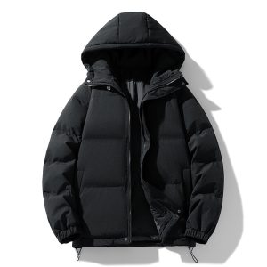 Hooded Thickened Couple Cotton Coat With Solid Color Jacket | ShopDecimals