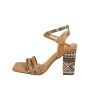 European And American Ladies Vintage Weave Style Square Toe Chunky Heel Sandals | ShopDecimals