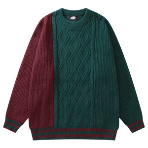 Men's Design Loose Twist Knit Pullover Sweater | ShopDecimals