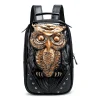 3D Owl Small Backpack High Quality Ladies Backpack Purse Cute Black Daypack for Girls | ShopDecimals
