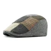 Autumn and Winter Cotton Geometry Print Newsboy Caps Flat Peaked Cap Men and Women | ShopDecimals