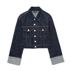 Women's Hemming Sleeve Denim Jacket Coat Trousers | ShopDecimals