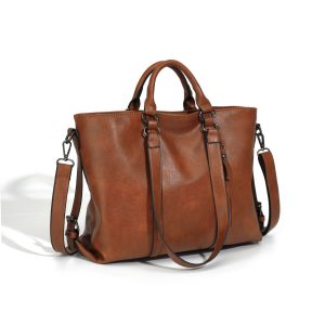 Soft Leather Large Capacity Totes One-shoulder Portable handbag | ShopDecimals