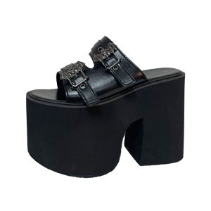 Super High Heel Muffin Platform Chunky Heel Women's Slippers | ShopDecimals