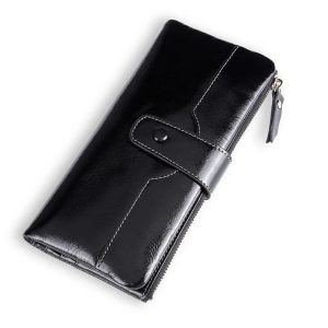 Ladies Long Wallet In Oil Wax Top Layer Cowhide | ShopDecimals