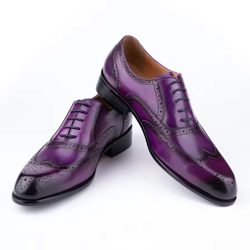 Men's Fashion Oxford Hand Carved Craft Purple Wedding Party Shoes | ShopDecimals
