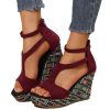 Women's Thick-soled Slope Ankle-strap Buckle Hemp-soled Sandals | ShopDecimals